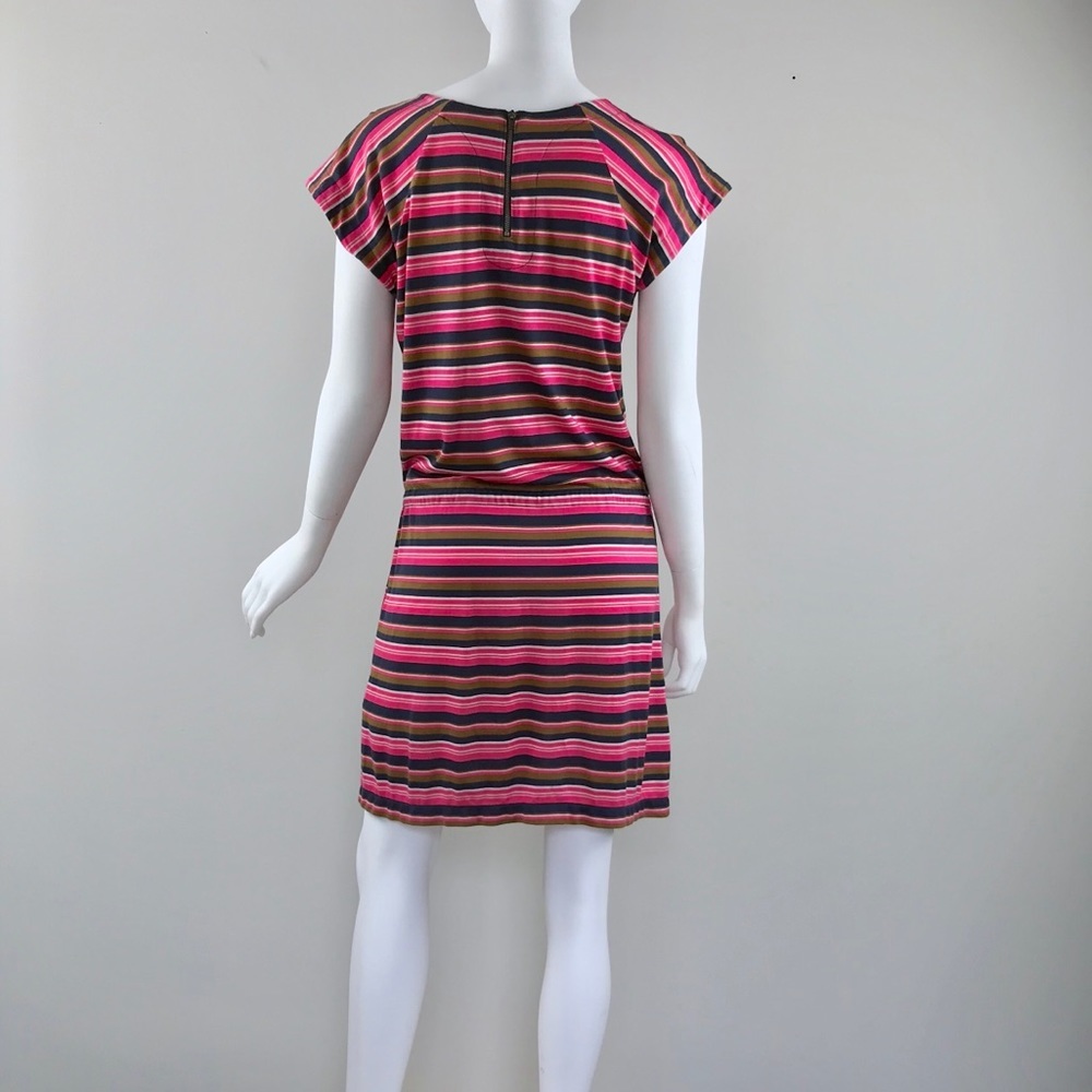 {Fossil} Multi Striped Drawstring Mini Shirt Dress - Picture 5 of 6